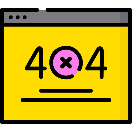 404 error website seo and web browser icon