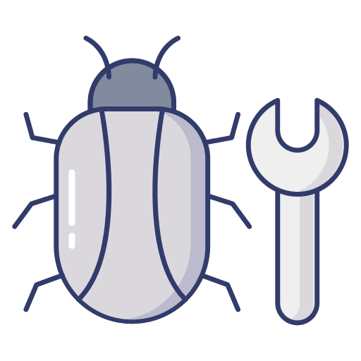 Bug seo and web virus wrench icon