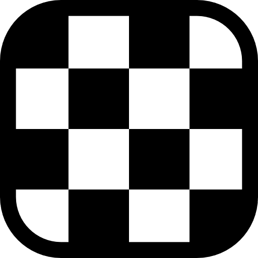 Chess board of rounded square shape chess sports games icon