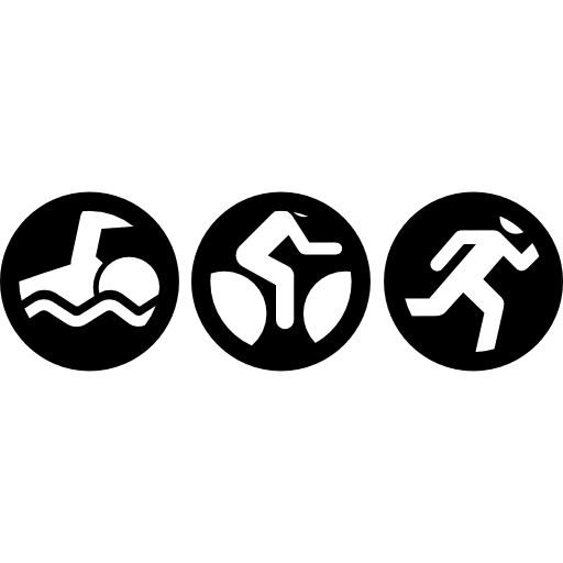 Triathlon sport individual sports silhouettes icon