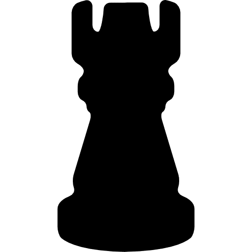 Black tower chess piece shape mental sports chess piece sport icon