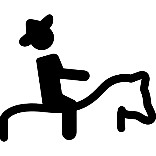 Person with hat riding on a horse animal multisports jockey icon