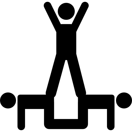 Acrobatics acrobats group silhouette sport sportive silhouette icon