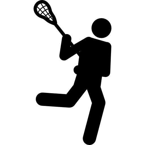 Lacrosse silhouette of a person with a racquet sports racquet person icon