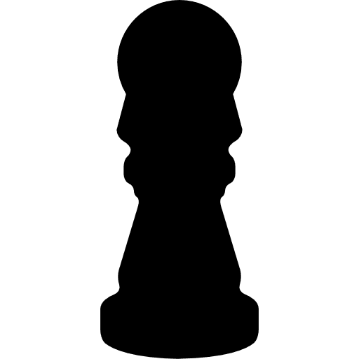 Chess pawn black shape side view sports multisports chess icon