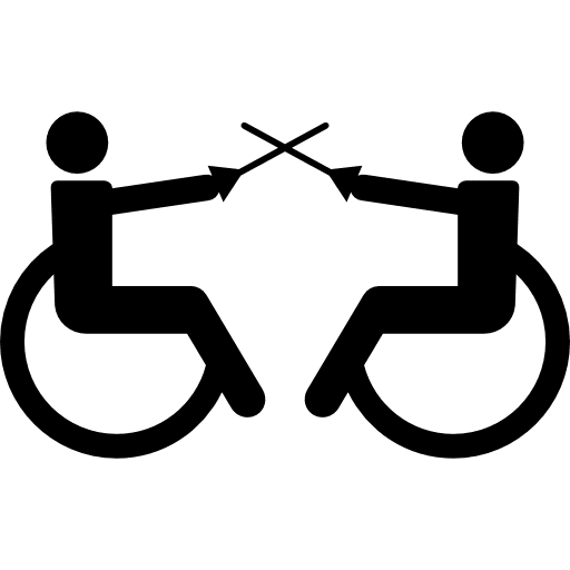 Paralympic swordplay silhouettes multisports swords paralympics icon