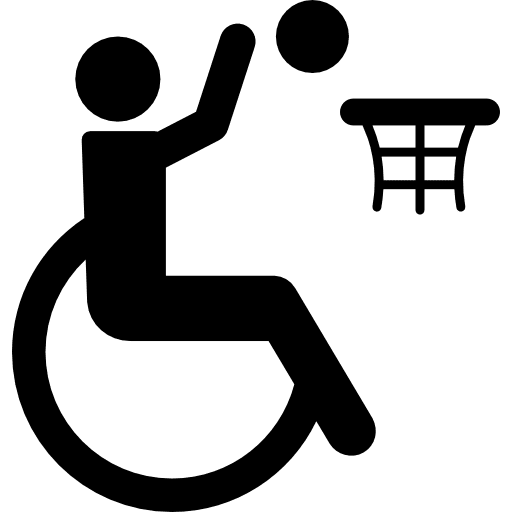 Paralympic basketball sport paralympic silhouette icon