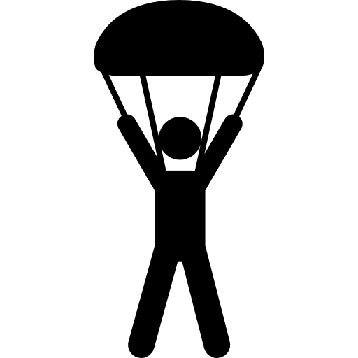 Skydiving silhouette falling skydiving sport extreme icon