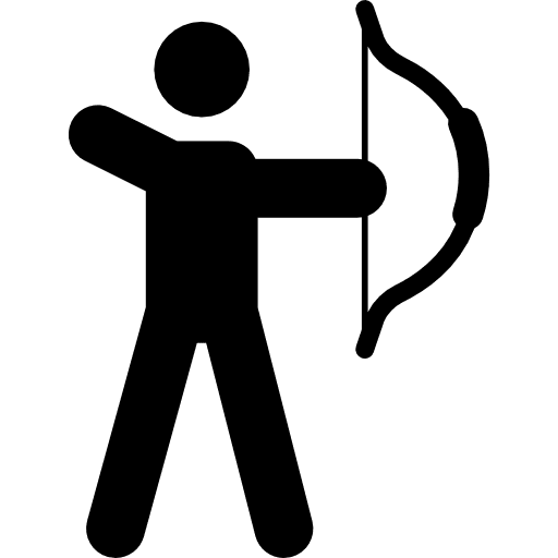 Shooting with arch silhouette shoot multisports shooter icon