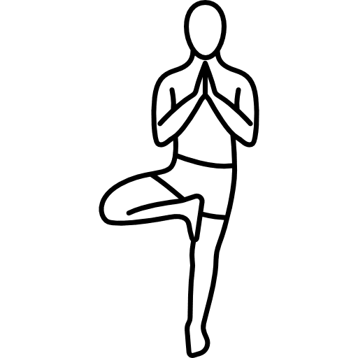 Man standing on one leg relaxing calm pilates icon Man standing on one leg relaxing calm pilates icon