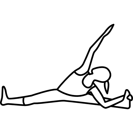 Woman stretching on floor sport yoga excercise icon