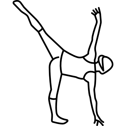 Woman standing on right leg with left leg up pilates calm relaxing icon Woman standing on right leg with left leg up pilates calm relaxing icon