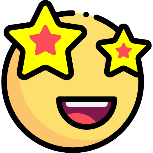 Smiling excited feelings emoticons icon