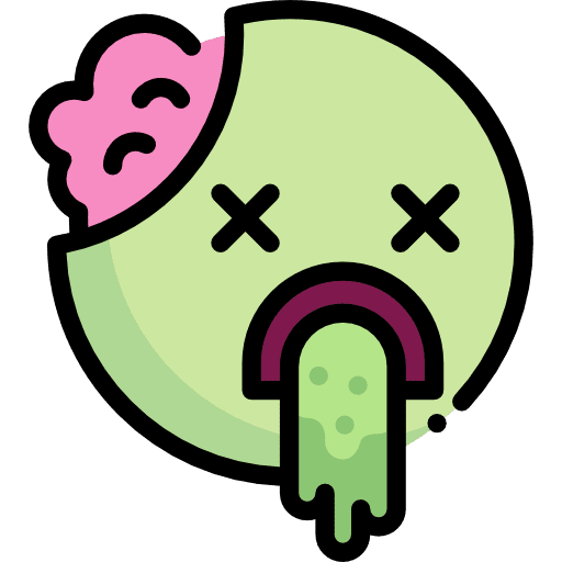 Zombie smileys vomiting emoji icon
