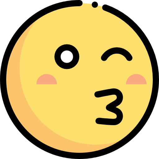 Kiss smileys emoticons wink icon