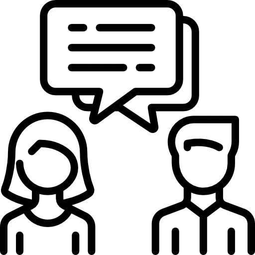 Conversation two people counseling conversation icon