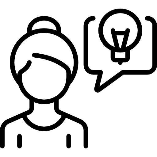 Woman people think smart icon