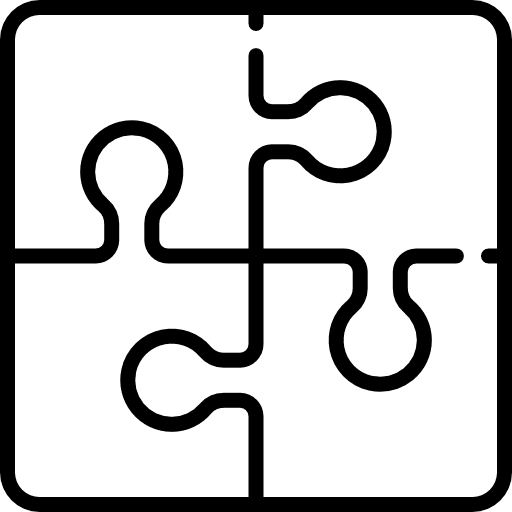 Puzzle hobbies and free time shapes gaming icon