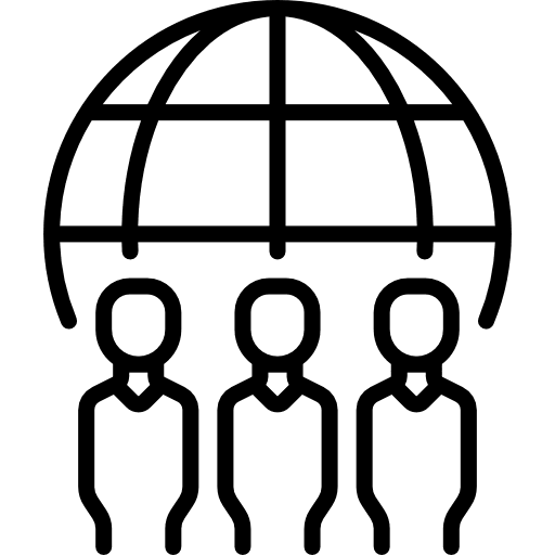 Group networking users worldwide icon