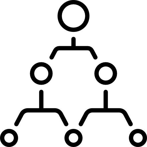 Hierarchical structure seo and web interface order icon