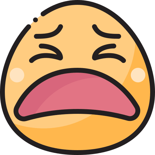 Tired unhappy face emoji icon
