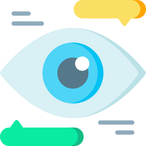 Eye social media interface speech bubble icon