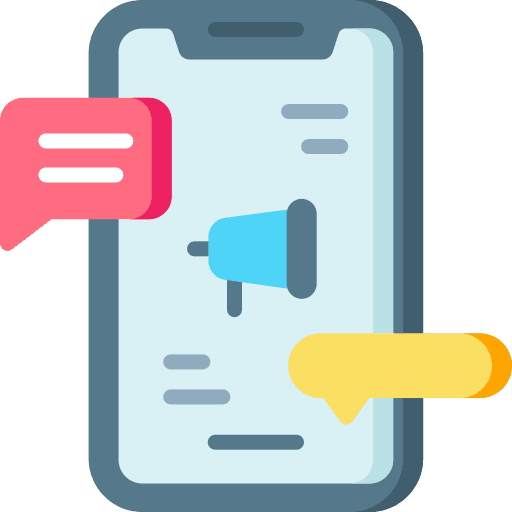 Social media marketing loudspeaker bullhorn speech bubble icon Social media marketing loudspeaker bullhorn speech bubble icon