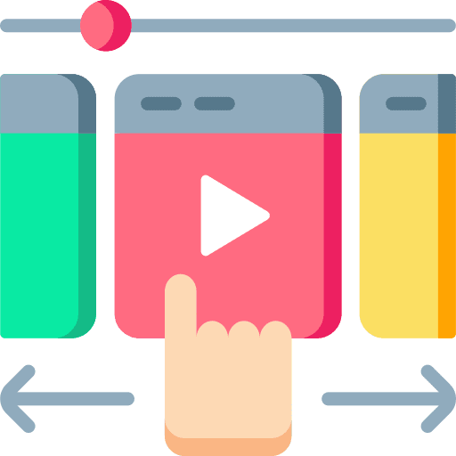 Video player brand content swipe right icon Video player brand content swipe right icon