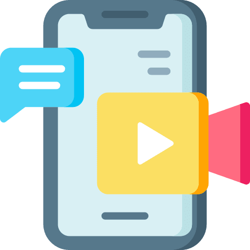 Video speech bubble video social network icon Video speech bubble video social network icon