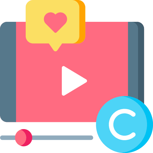 Copyright video social media law icon Copyright video social media law icon