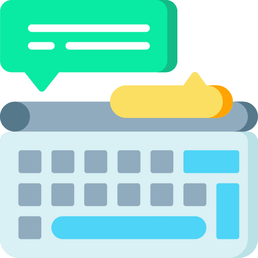 Keyboard speech bubble note opinion icon Keyboard speech bubble note opinion icon