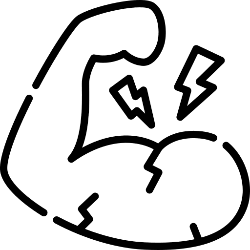 Muscle pain symptom injured lightning bolt icon Muscle pain symptom injured lightning bolt icon