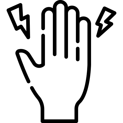 Pain in fingers lightining bolt illness healthcare and medical icon Pain in fingers lightining bolt illness healthcare and medical icon