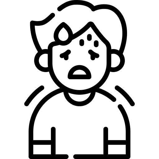 Weakness debility caucasian illness icon