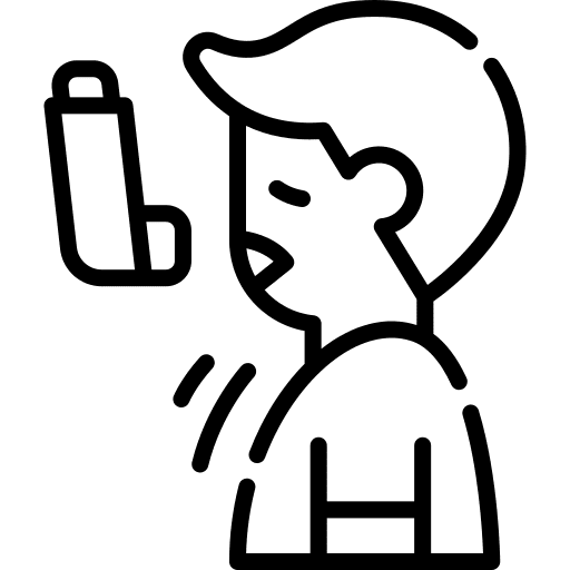 Asthma healthcare and medical avatar sick icon Asthma healthcare and medical avatar sick icon