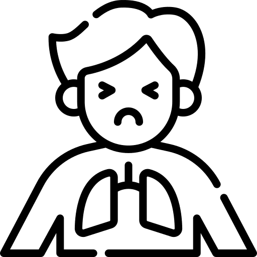 Infected respiratory system avatar breath icon Infected respiratory system avatar breath icon