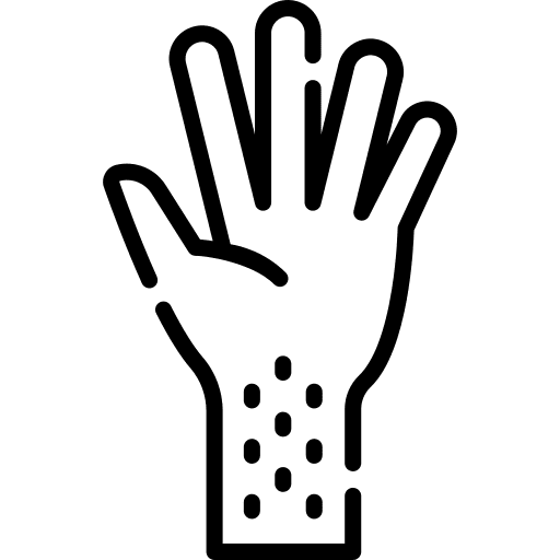 Skin rash symptom reaction arm icon Skin rash symptom reaction arm icon