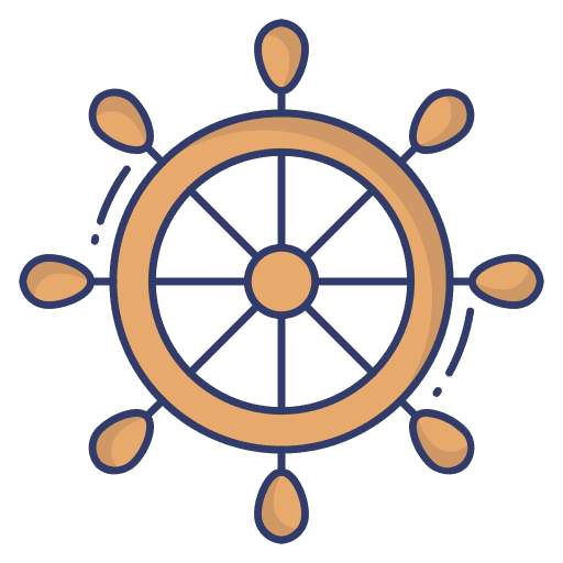 Ship wheel navigation captain ship wheel icon