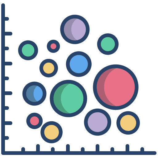 Chart dots plot business and finance icon
