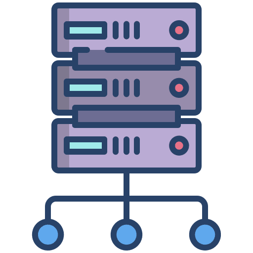 Big data database proxy data center icon