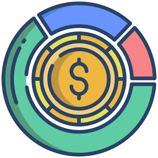 Dollar money management business and finance process icon