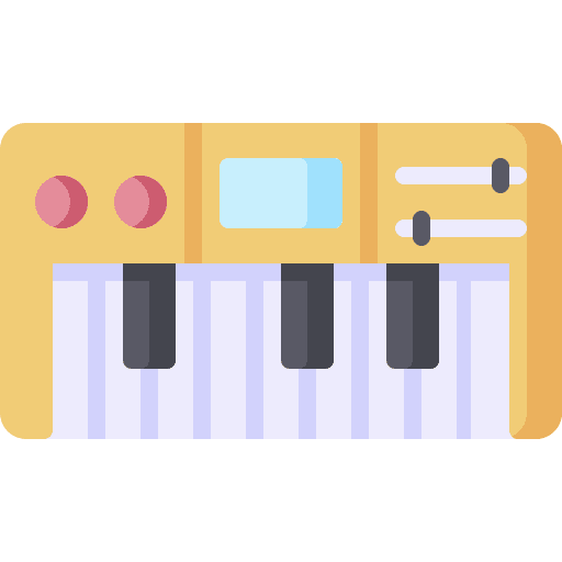 Synthesizer music and multimedia musical instrument piano icon Synthesizer music and multimedia musical instrument piano icon