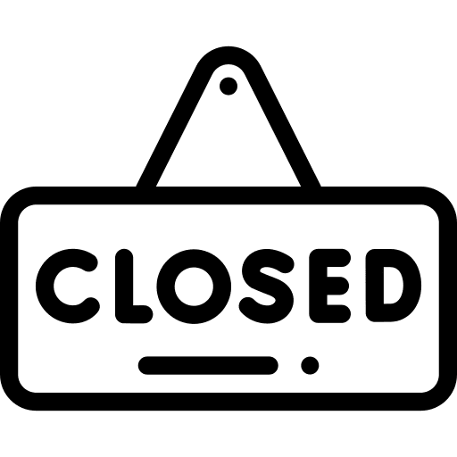 Closed sign close store hanging icon