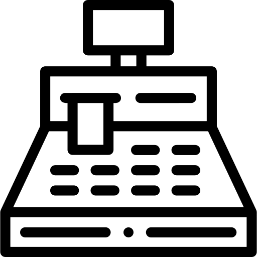 Cash register payment machine commerce and shopping icon Cash register payment machine commerce and shopping icon