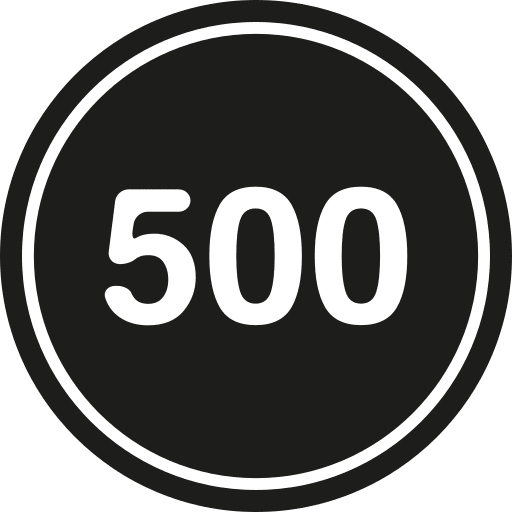 Circle number 500 sign icon