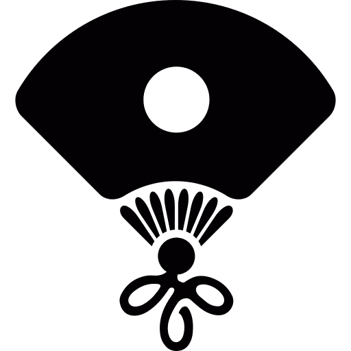 Japan samurai tools and utensils fan icon