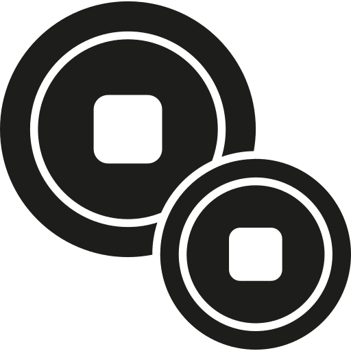 Two coin two money icon