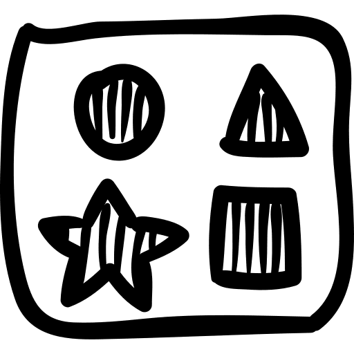 Shape hand drawn education toy icon