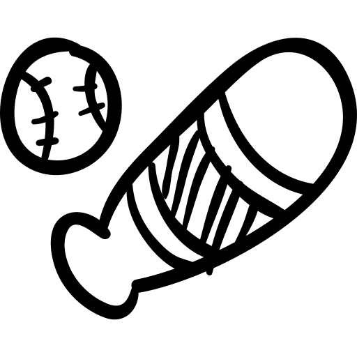 Ball toy sportive bat icon