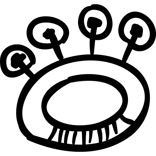 Musical tambourines hand drawn oval icon